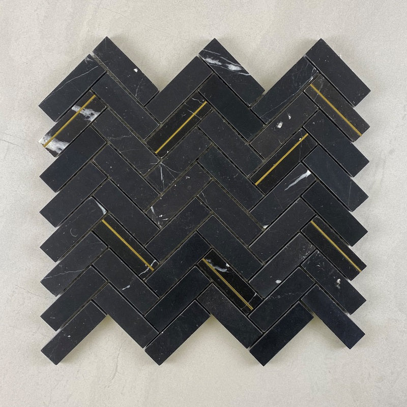 Aspire Herringbone Nero Marquina