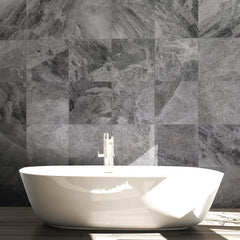 Atlantic Grey Marble Polished Tile 914x457x15mm