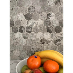 Atlantic Grey Marble Honed Tile 914x457x15mm