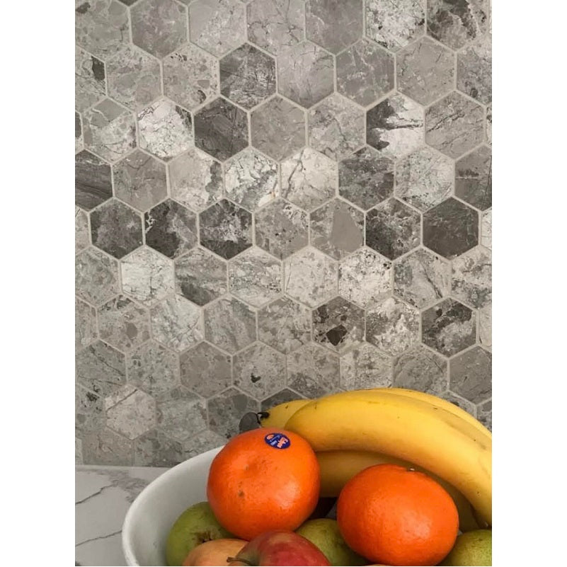 Atlantic Grey Marble Honed Tile 610x406x12mm