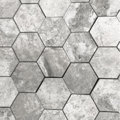 Atlantic Grey Marble Large Hexagon Polished 100x100mm