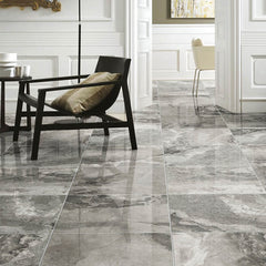 Atlantic Grey Marble Polished Tile 914x457x15mm