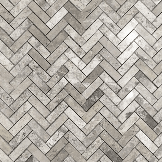 Grey Marble small Herringbone