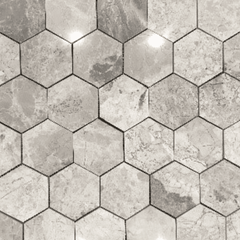 Atlantic Grey Marble Large Hexagon Honed