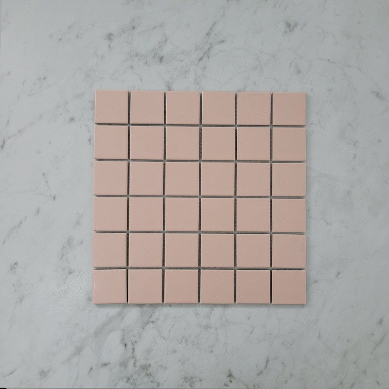 Bond Pink Matte Square Mosaic