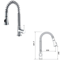 Celia Pull Out Kitchen Tap Chrome Large - Ceramicahomes