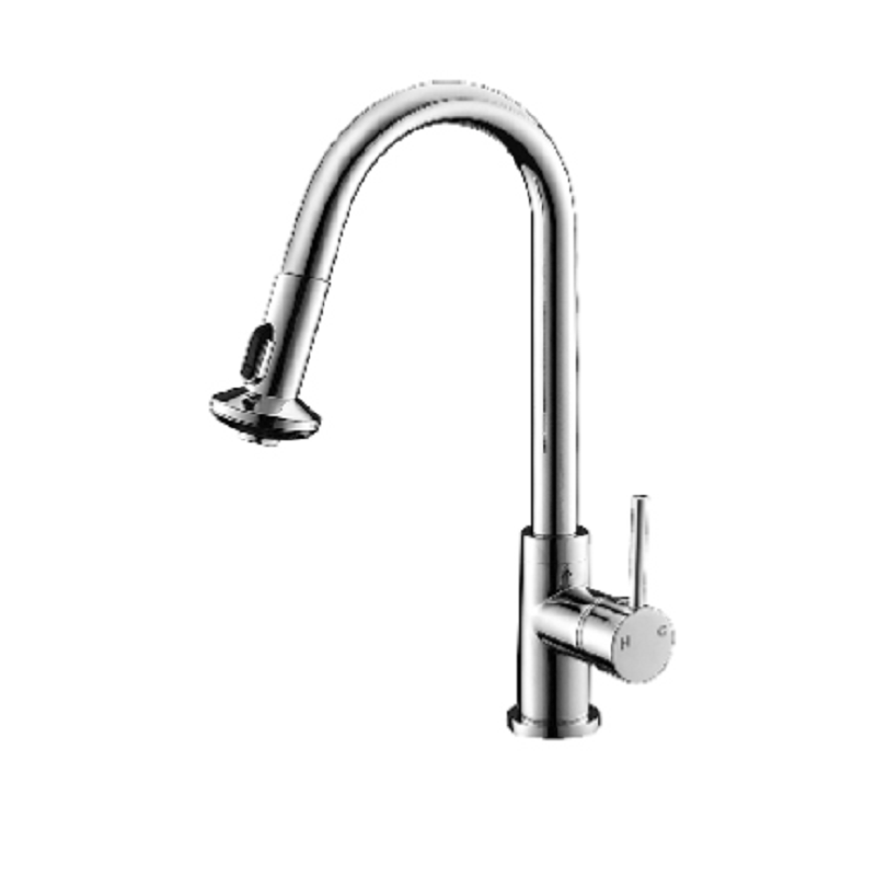 Celia Pull Out Kitchen Tap Chrome Small - Ceramicahomes