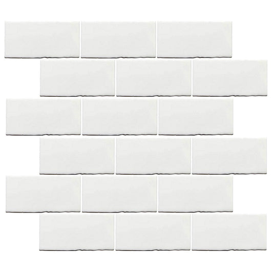 Central Handmade Subway White Gloss 75x300mm - Ceramicahomes