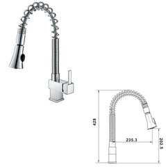 Celia Pull Out Kitchen Tap Chrome Mid - Ceramicahomes