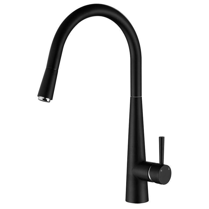 Che Pull-Out Kitchen Tap Chrome & Black - Ceramicahomes