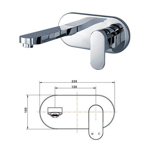 Camilla Wall Mounted Basin Mixer Chrome - Ceramicahomes