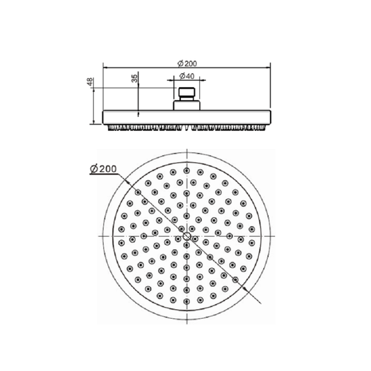 Camilla Shower Head Chrome 200