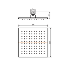 Camilla Square Shower Head Chrome 200x200mm