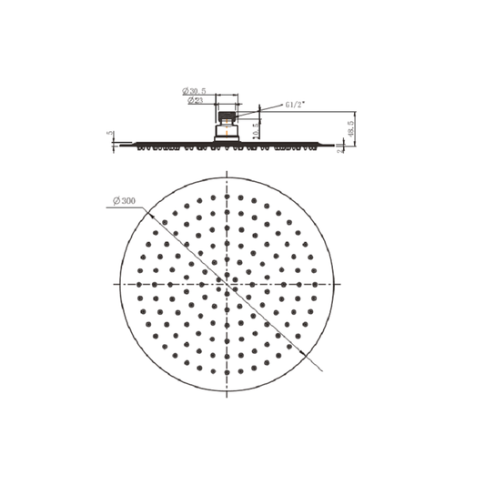 Camilla Round Shower Head Chrome 300mm