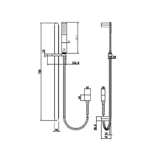 Camilla Shower On Rail Matte Black