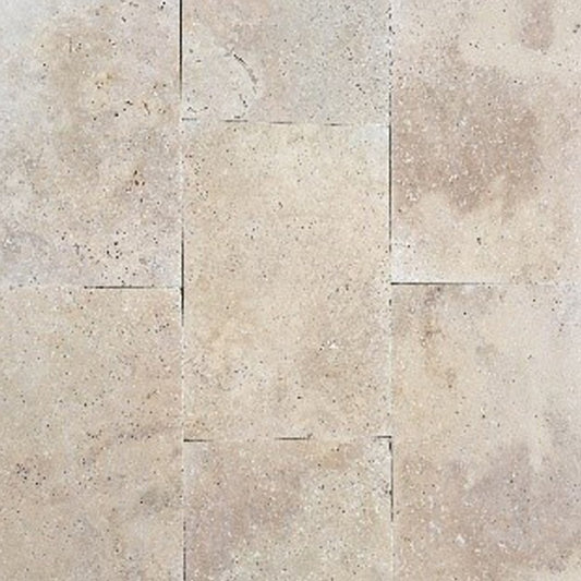 Classic Tumbled Travertine French Pattern 12mm