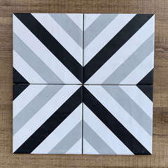 Cordoba Stripes Black and White 150x150mm