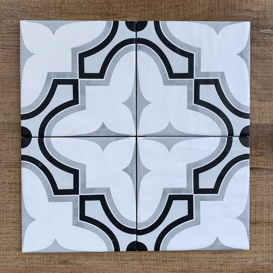 Cordoba Tie Black and White 150x150mm