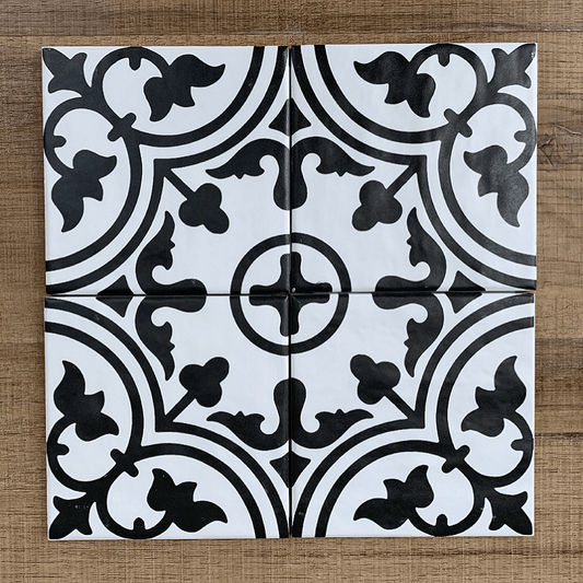 Cordoba Clover Black and White 150x150mm