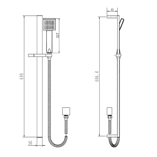 Corona Shower On Rail