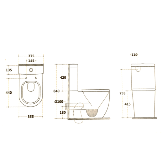 Emi Wall Faced Toilet Suite - Ceramicahomes