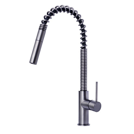 Essence Spring Pull Out Kitchen Mixer Tap Gun Metal