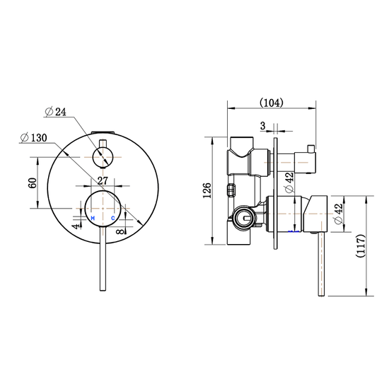 Essence Shower Diverter Gun Metal