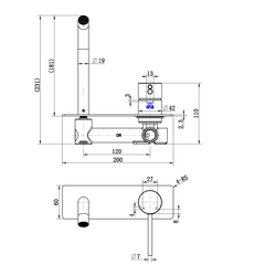 Essence Wall Combination Mixer Tap Brushed Bronze