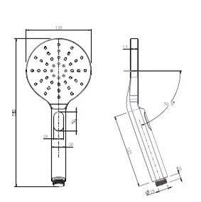 Camilla 3 Functions Shower ABS Round Chrome