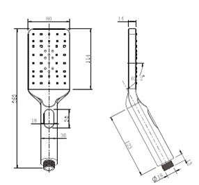 Camilla 3 Functions Shower ABS Square Matte Black