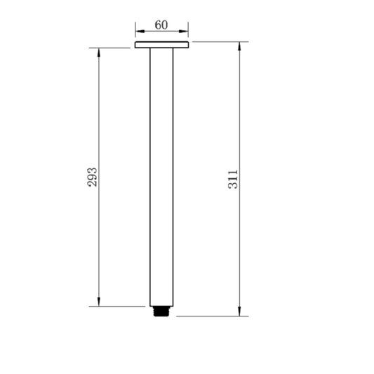 Mara Celling Shower Arm Round Brushed Nickel