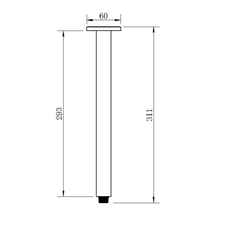 Camilla Celling Shower Arm Round Chrome 300mm