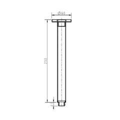 Camilla Celling Shower Arm Square Chrome 300mm