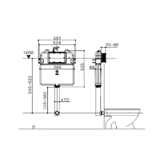 Frameless in-wall cistern - Ceramicahomes