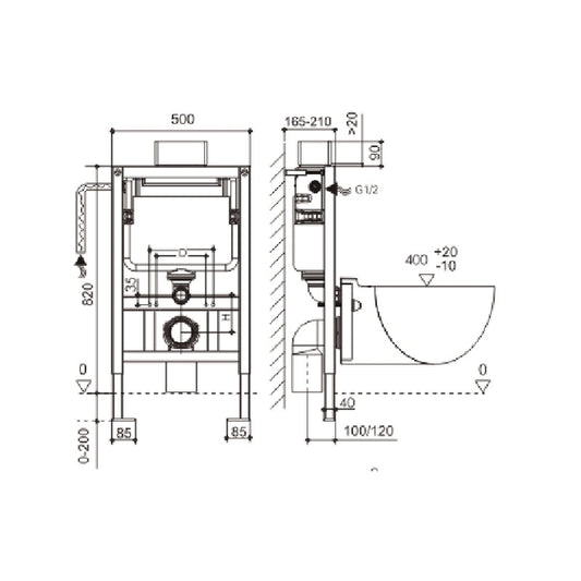 Frame in wall cistern (Low level) - Ceramicahomes