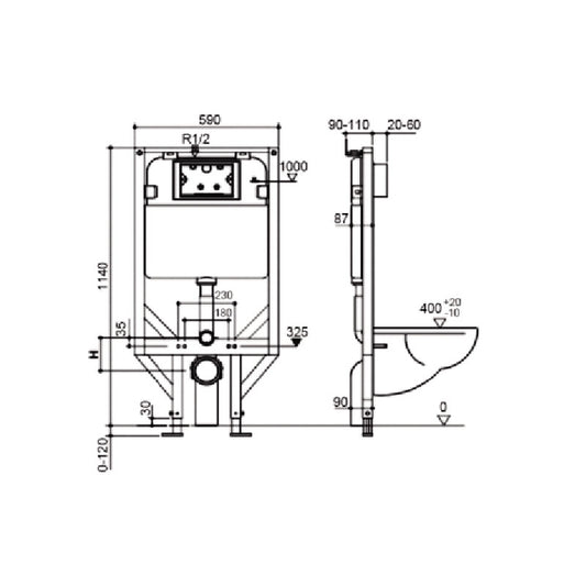 Framed in-wall cistern - Ceramicahomes