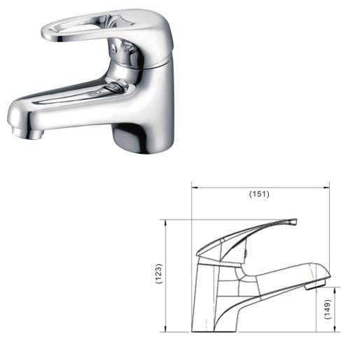 Fleur Basin Mixer Loop Handle Chrome - Ceramicahomes