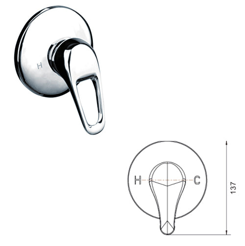 Fleur Shower Mixer Loop Handle Chrome - Ceramicahomes