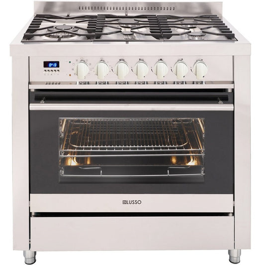 DI LUSSO FS909G5SSD Freestanding Dual Fuel Cooker 900mm 9 Functions - Ceramicahomes