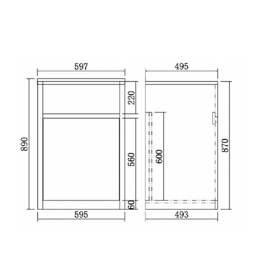 Free Standing PVC Laundry Tub 600mm