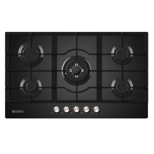 DI LUSSO GC905MBFCC Gas Cooktop Glass Black 900mm