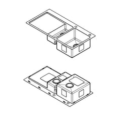 Handmade Kitchen Sink 1 &1/4 Bowl with 2 Tap Holes Round corner 1000