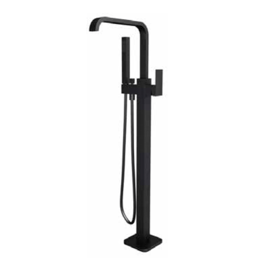 Hanna Curved Free Standing Bath Spout Matt Black