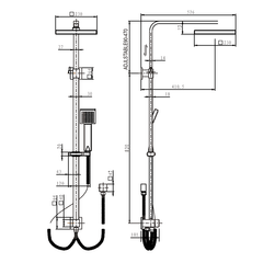 Hanna Shower Column Set Adjustable Chrome