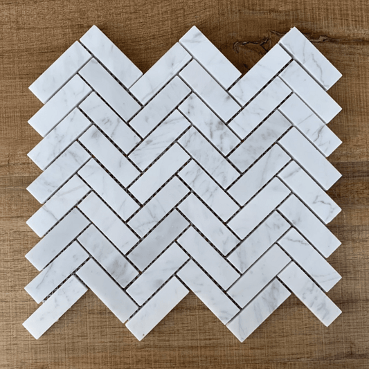 Classic Herringbone Carrara Honed