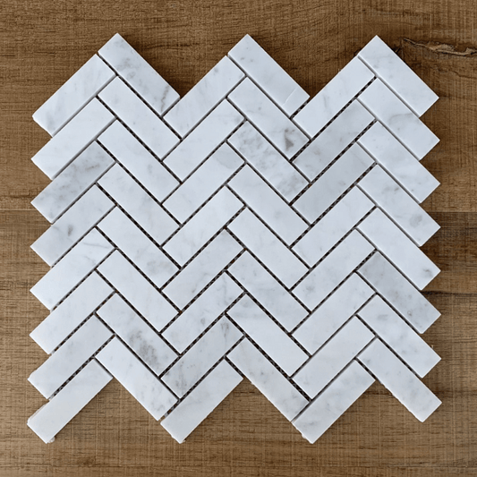 Classic Herringbone Carrara Polished