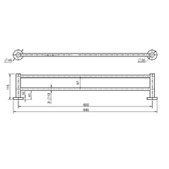 Mara Double Towel Bar Brushed nickel 600