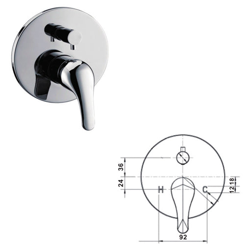 Loha Shower Diverter Chrome - Ceramicahomes