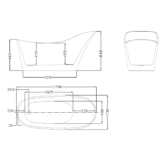 Lars Victorian Freestanding Bathtub 1700mm