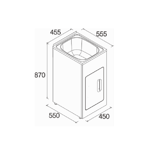 Freestanding Stainless Steel Laundry Tub Cabinet 455mm